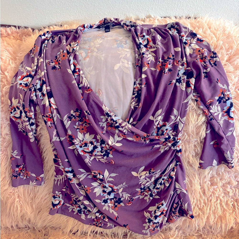 41 Hawthorne faux wrap top